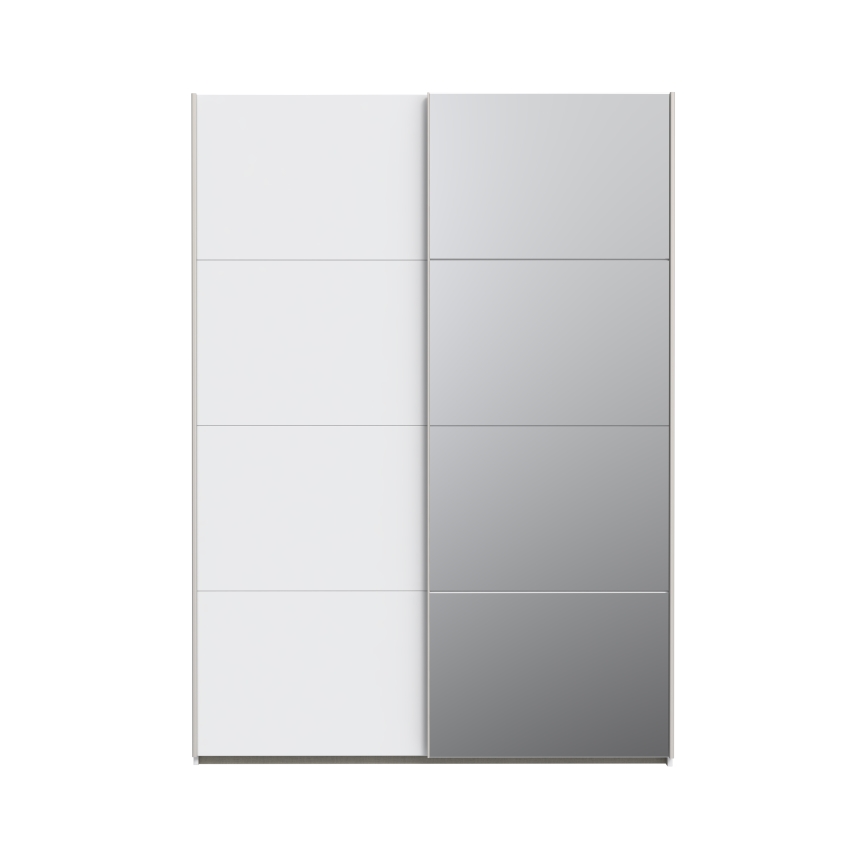 Kleiderschrank mit Spiegel KARO 150x210 cm weiß