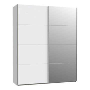Kleiderschrank mit Spiegel KARO 170×210 cm weiß