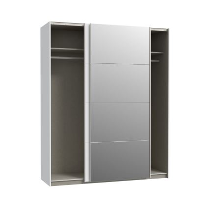 Kleiderschrank mit Spiegel KARO 170×210 cm weiß