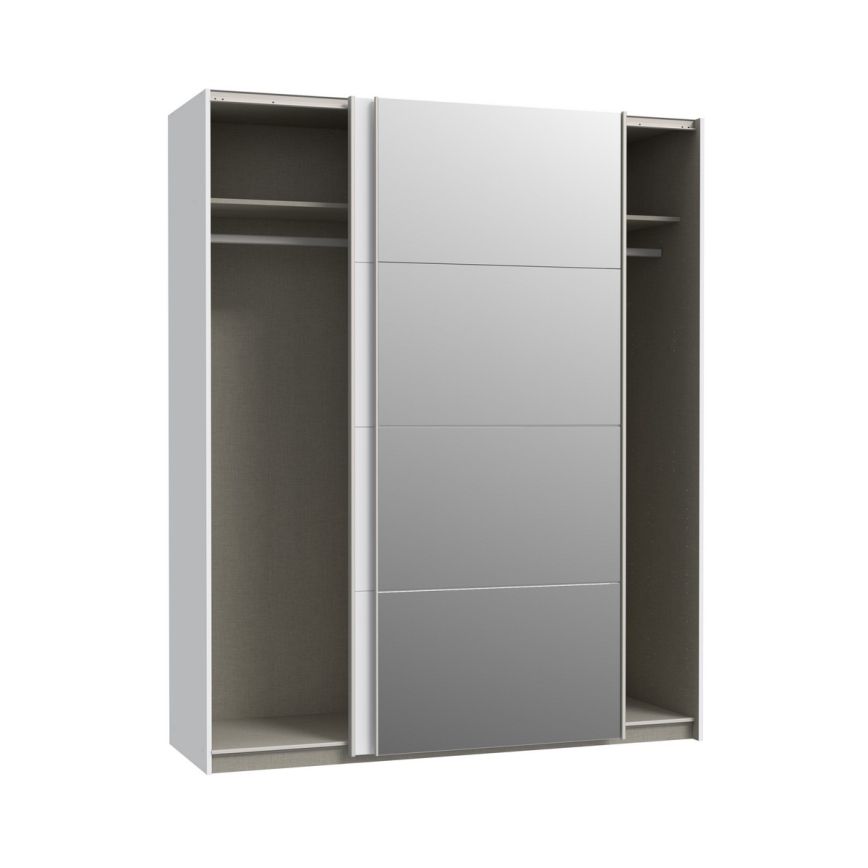 Kleiderschrank mit Spiegel KARO 170×210 cm weiß