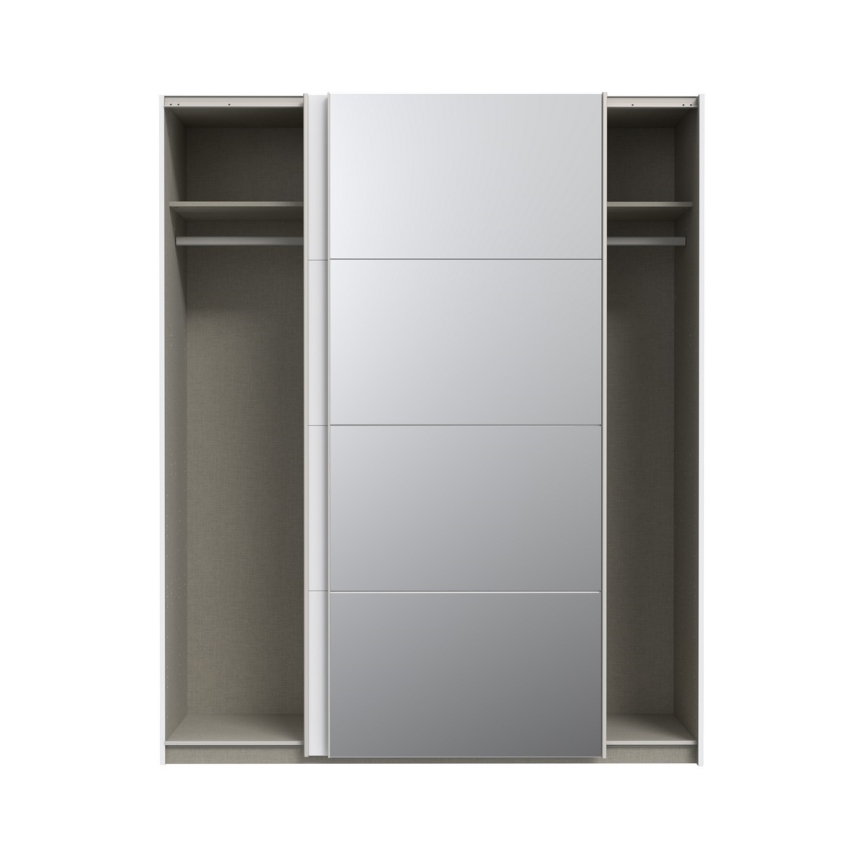 Kleiderschrank mit Spiegel KARO 170×210 cm weiß