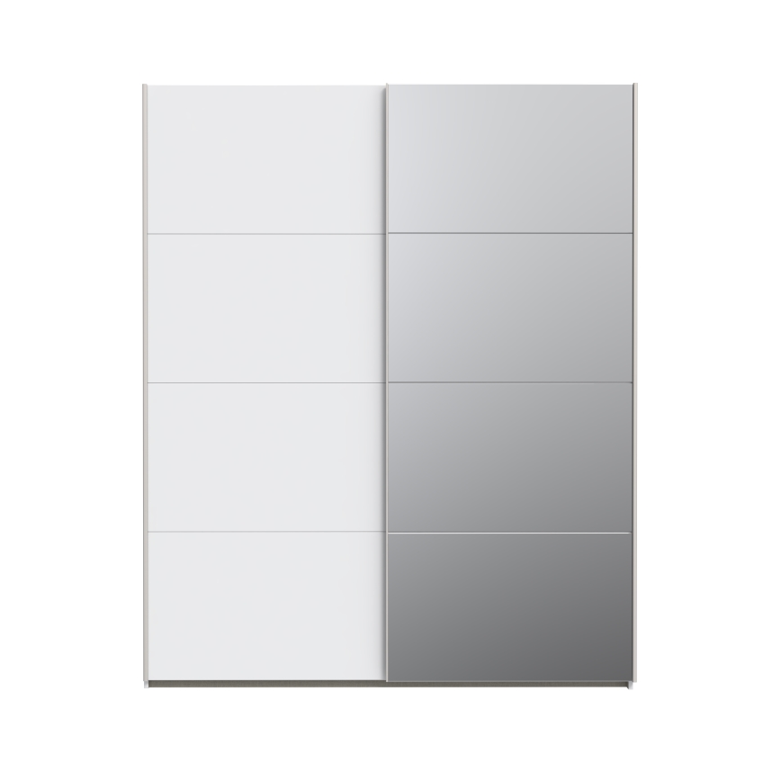 Kleiderschrank mit Spiegel KARO 170×210 cm weiß