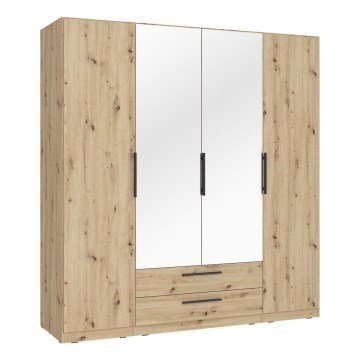 Kleiderschrank mit Spiegel MARO 200x213 cm Artisan-Eiche