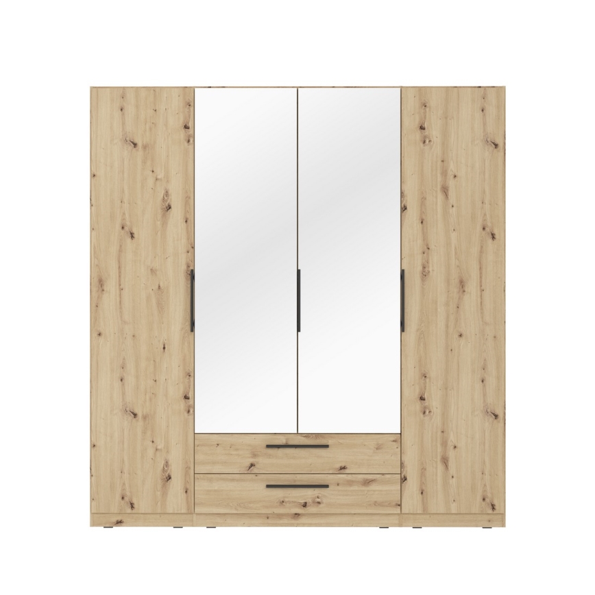 Kleiderschrank mit Spiegel MARO 200x213 cm Artisan-Eiche