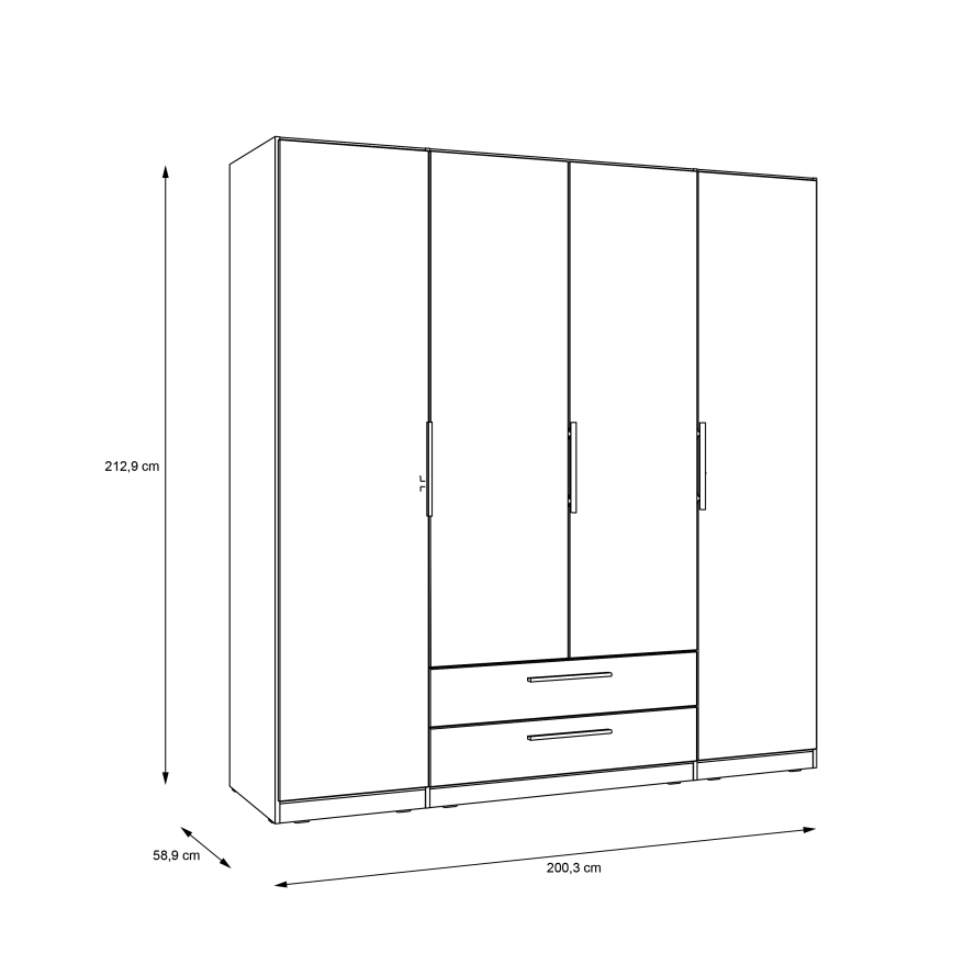 Kleiderschrank mit Spiegel MARO 200x213 cm Artisan-Eiche