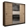Kleiderschrank mit Spiegel MIRO 250x215 cm Eiche Craft/schwarz