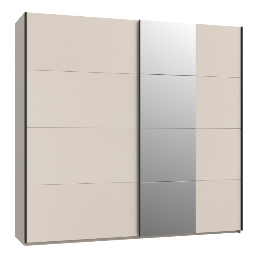Kleiderschrank mit Spiegel ODEN 220x210 cm beige