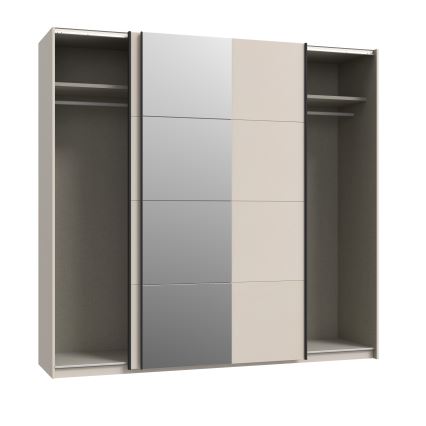 Kleiderschrank mit Spiegel ODEN 220x210 cm beige