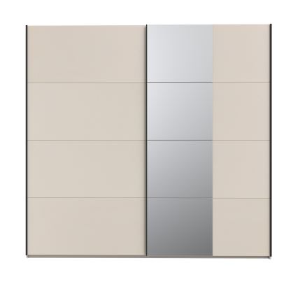 Kleiderschrank mit Spiegel ODEN 220x210 cm beige