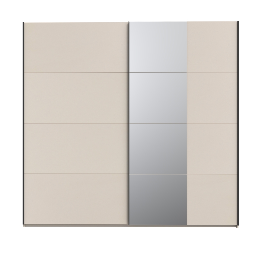 Kleiderschrank mit Spiegel ODEN 220x210 cm beige