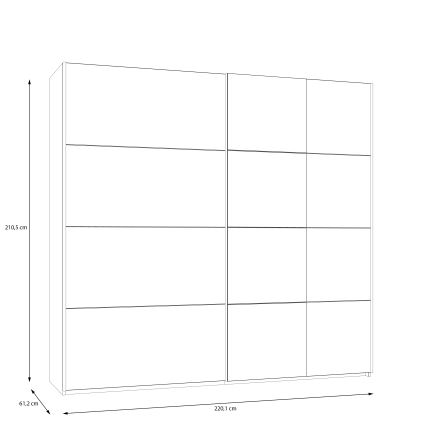 Kleiderschrank mit Spiegel ODEN 220x210 cm beige
