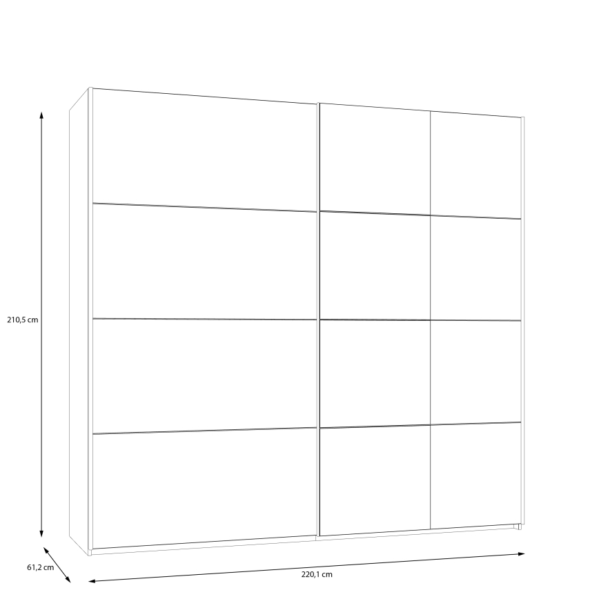 Kleiderschrank mit Spiegel ODEN 220x210 cm beige