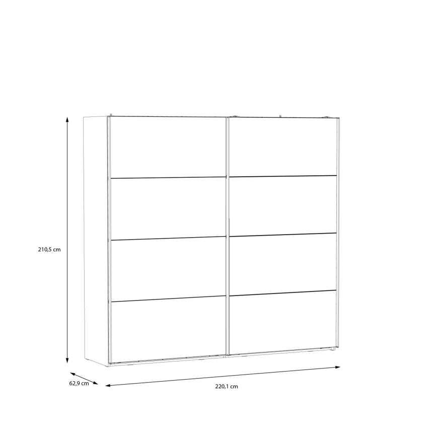 Kleiderschrank mit Spiegel OREN 220x210 cm Artisan-Eiche