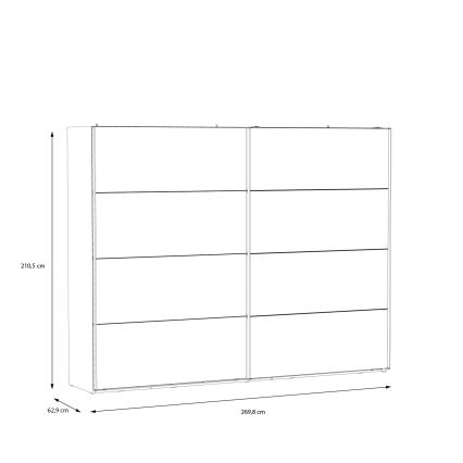 Kleiderschrank mit Spiegel OREN 270x210 cm Artisan-Eiche