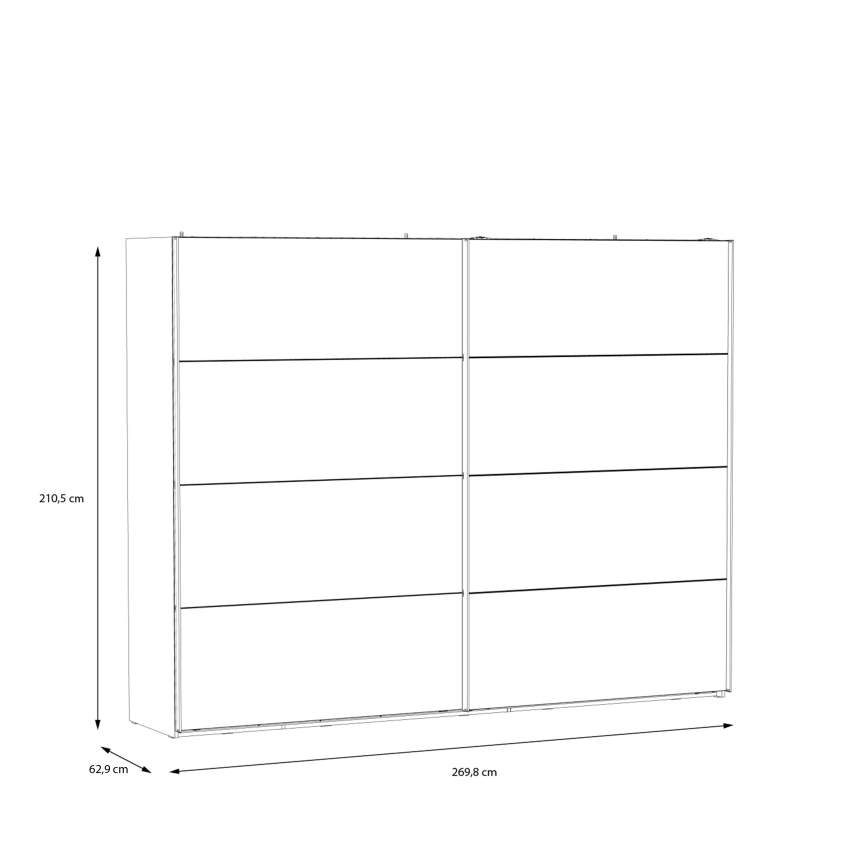 Kleiderschrank mit Spiegel OREN 270x210 cm Artisan-Eiche