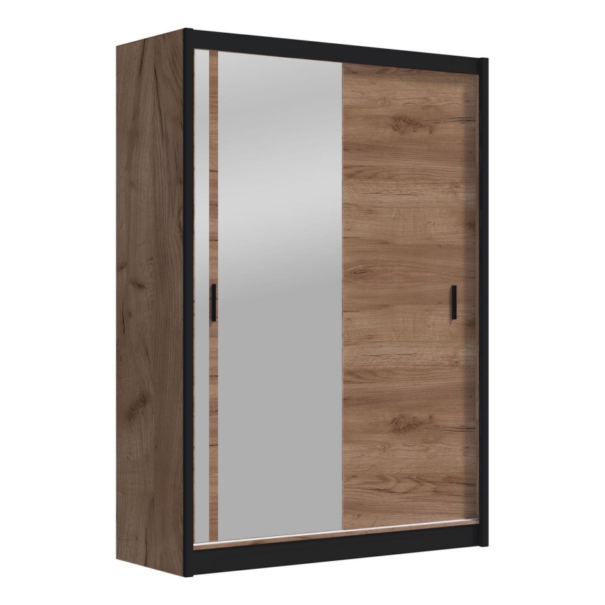 Kleiderschrank mit Spiegel SABRINA 150x215 cm Eiche Craft
