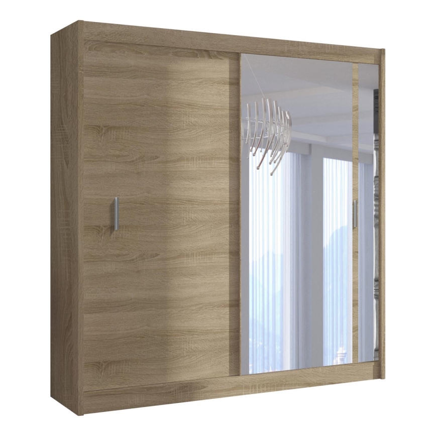 Kleiderschrank mit Spiegel SABRINA 180x215 cm Sonoma-Eiche