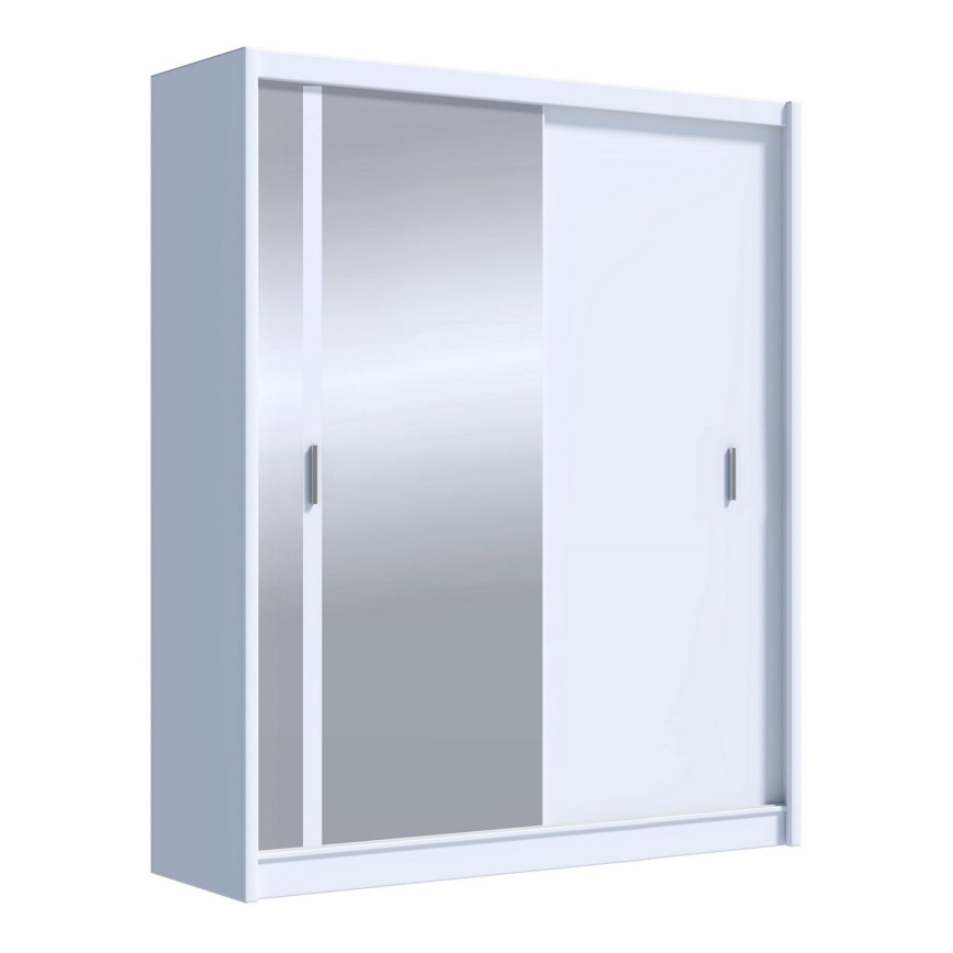 Kleiderschrank mit Spiegel SABRINA 180x215 cm Weiß