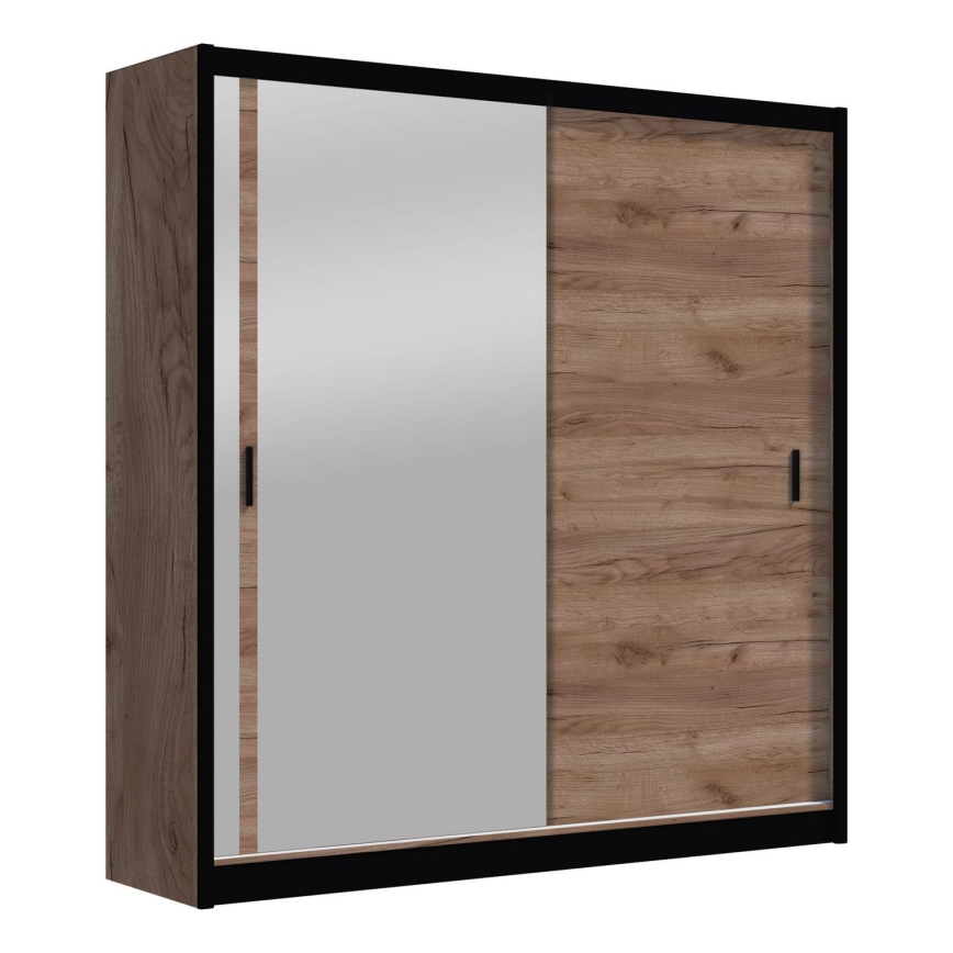 Kleiderschrank mit Spiegel SABRINA 203x215 cm Eiche Craft