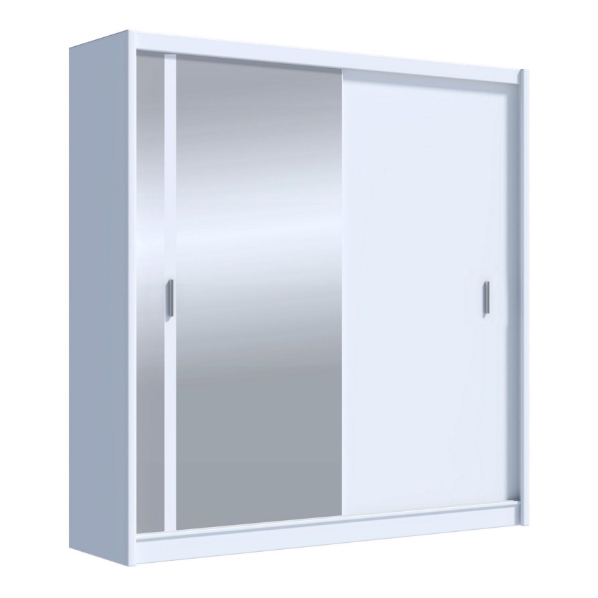 Kleiderschrank mit Spiegel SABRINA 203x215 cm Weiß