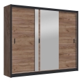 Kleiderschrank mit Spiegel SABRINA 250x215 cm Eiche Craft