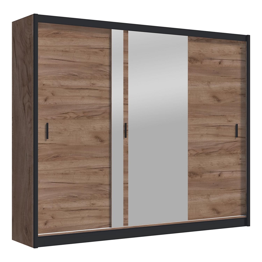 Kleiderschrank mit Spiegel SABRINA 250x215 cm Eiche Craft