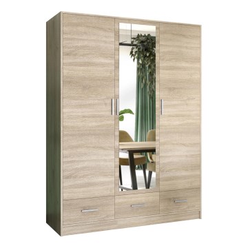 Kleiderschrank mit Spiegel SANNA 150x215 cm Eiche Sonoma