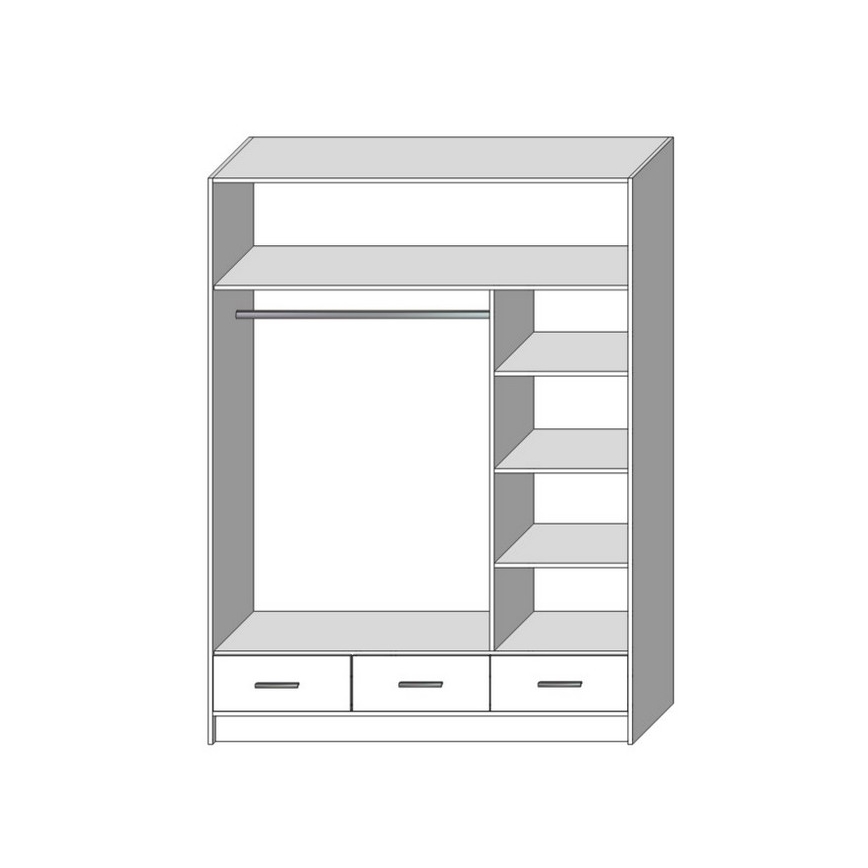 Kleiderschrank mit Spiegel SANNA 150x215 cm Eiche Sonoma