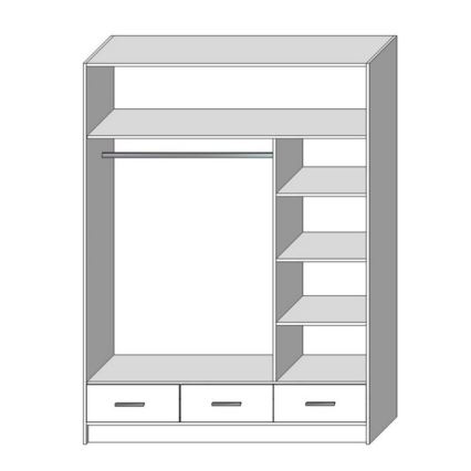 Kleiderschrank mit Spiegel SANNA 150x215 cm weiß