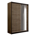 Kleiderschrank mit Spiegel SANTINO 150x215 cm Eiche Craft/Schwarz