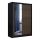 Kleiderschrank mit Spiegel SANTINO 150x215 cm schwarz/Craft-Eiche