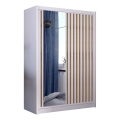 Kleiderschrank mit Spiegel SANTINO 150x215 cm weiß/Eiche craft