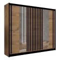 Kleiderschrank mit Spiegel SANTINO 250x215 cm Craft-Eiche/Schwarz