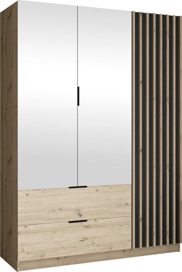 Kleiderschrank mit Spiegel VISTA 150x215 cm Artisan-Eiche/Graphit