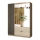 Kleiderschrank mit Spiegel VISTA 150x215 cm Eiche artisanal/Graphit