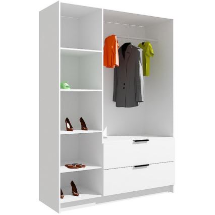 Kleiderschrank mit Spiegel VISTA 150x215 cm Eiche artisanal/Graphit