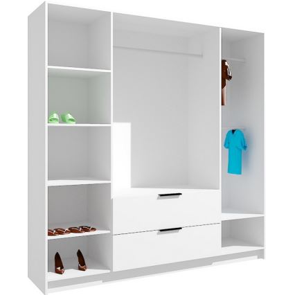 Kleiderschrank mit Spiegel VISTA 200x215 cm artisan eiche/grafit