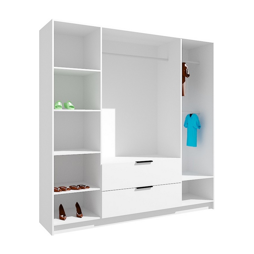 Kleiderschrank mit Spiegel VISTA 200x215 cm artisan eiche/grafit