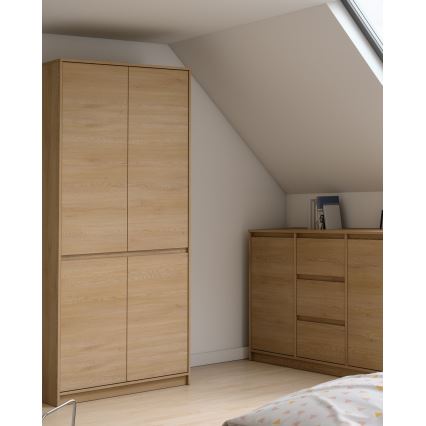 Kleiderschrank MIYABI 90x198x52 cm Eiche Cremona