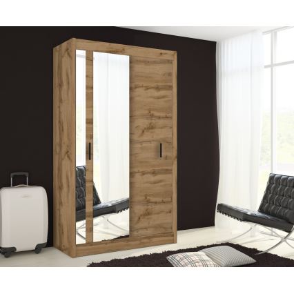 Kleiderschrank mit Spiegel SABRINA 120x215 cm Wotan-Eiche