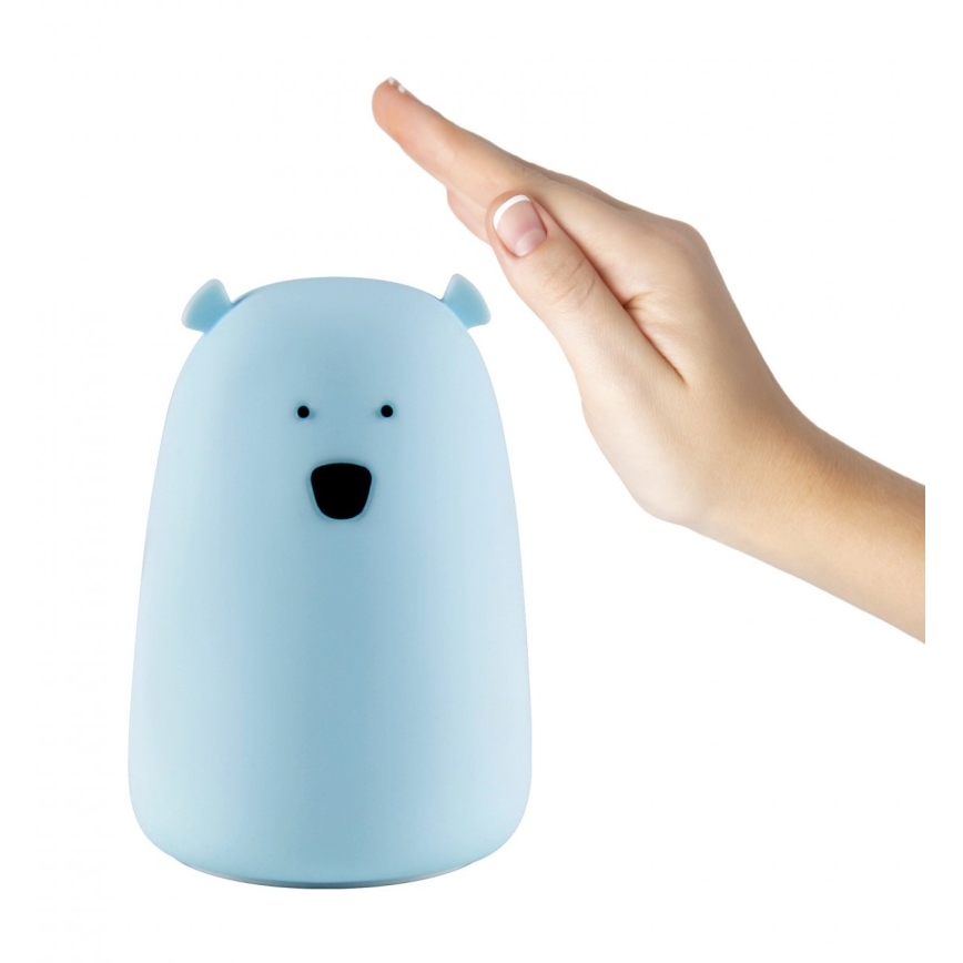 Kleine LED-RGB-Kinderleuchte mit Touch-Funktion BEAR LED/0,8W/5V blau