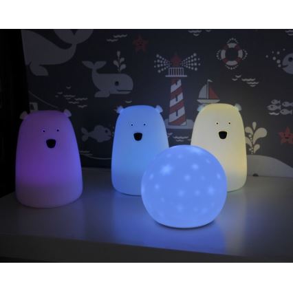 Kleine LED-RGB-Kinderleuchte mit Touch-Funktion BEAR LED/0,8W/5V blau