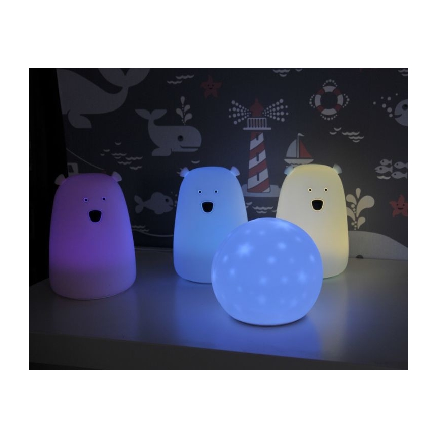 Kleine LED-RGB-Kinderleuchte mit Touch-Funktion BEAR LED/0,8W/5V blau