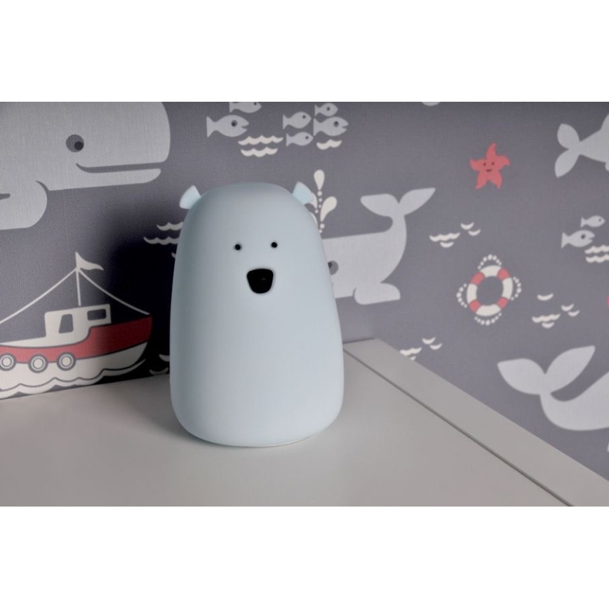 Kleine LED-RGB-Kinderleuchte mit Touch-Funktion BEAR LED/0,8W/5V blau