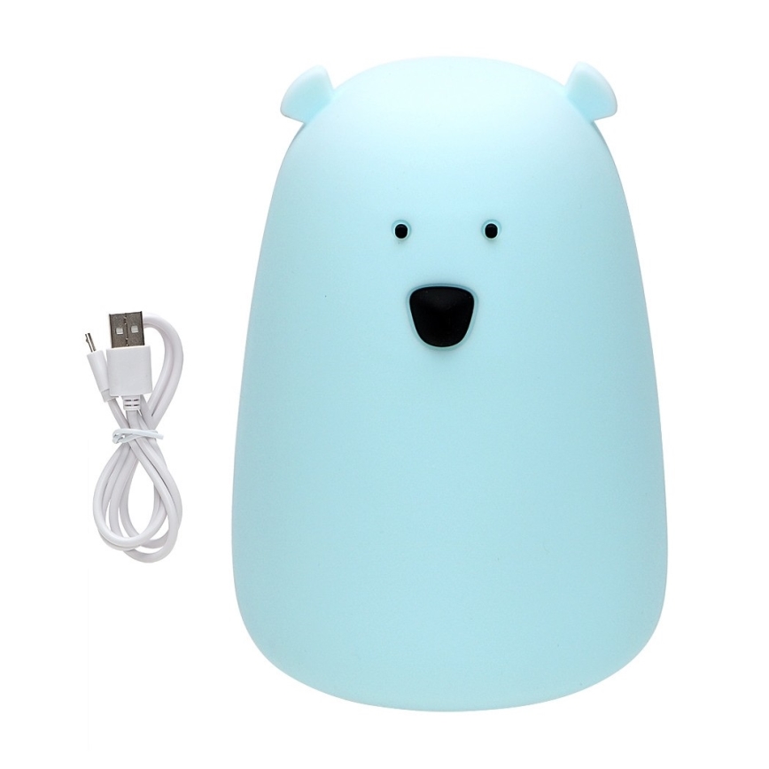 Kleine LED-RGB-Kinderleuchte mit Touch-Funktion BEAR LED/0,8W/5V blau