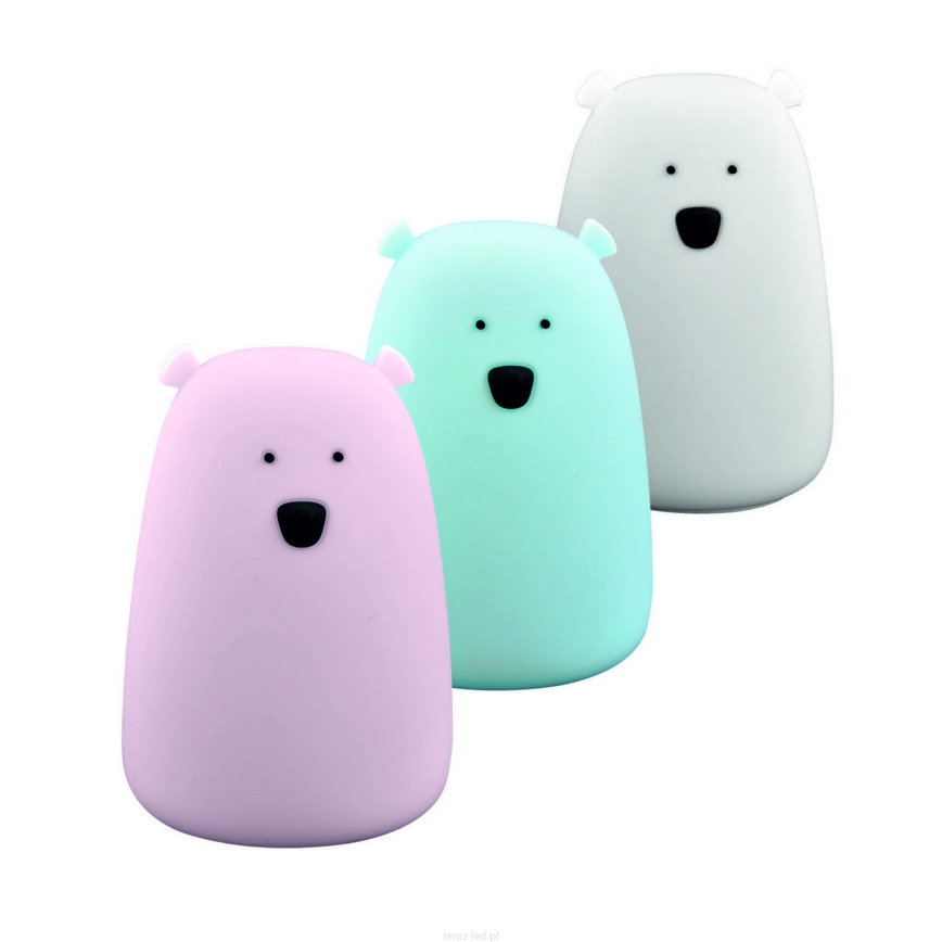 Kleine LED-RGB-Kinderleuchte mit Touch-Funktion BEAR LED/0,8W/5V blau