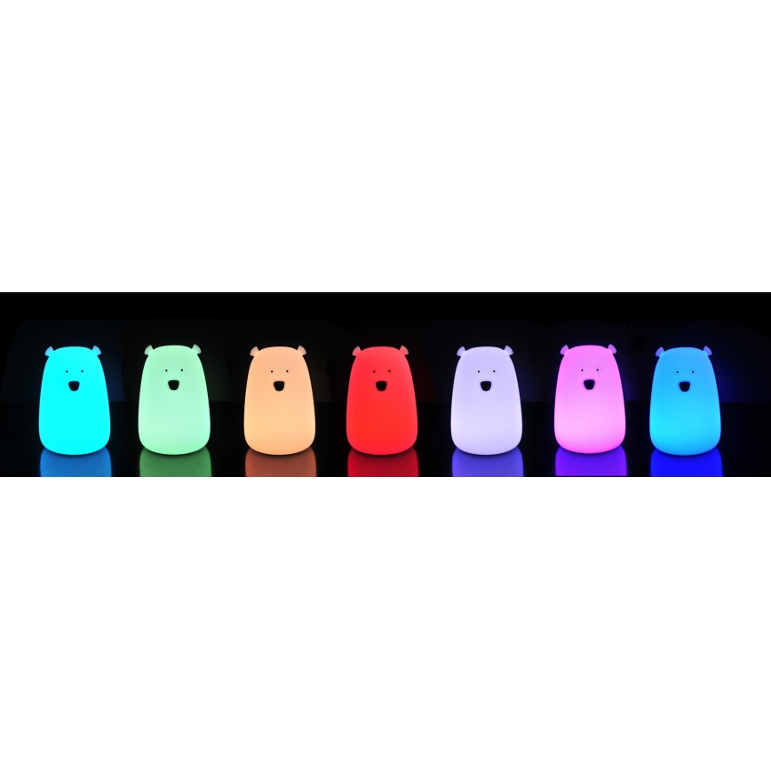 Kleine LED-RGB-Kinderleuchte mit Touch-Funktion BEAR LED/0,8W/5V blau