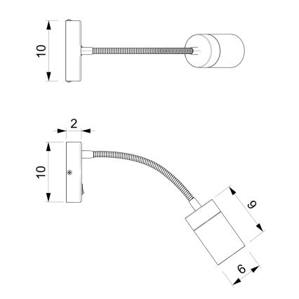 Kleine Wandlampe JOKER 1xGU10/8W/230V weiß/golden