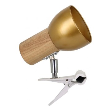 Klemmleuchte SVENDA 1xE27/60W/230V Eiche/Gold