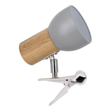 Klemmleuchte SVENDA 1xE27/60W/230V Eiche/Grau